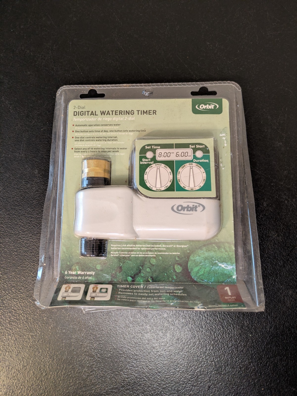 Orbit SunMate 2 Dial Digital Watering Timer Model 62040 Open Box