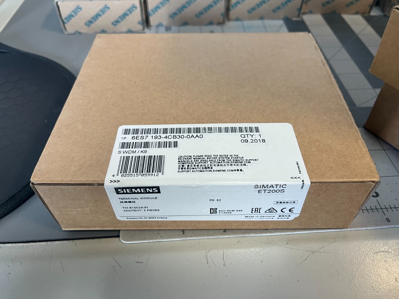 Siemens Simatic ET200S 6ES7 193-4CB30-0AA0 Terminal Modules - SEALED BOX OF 5
