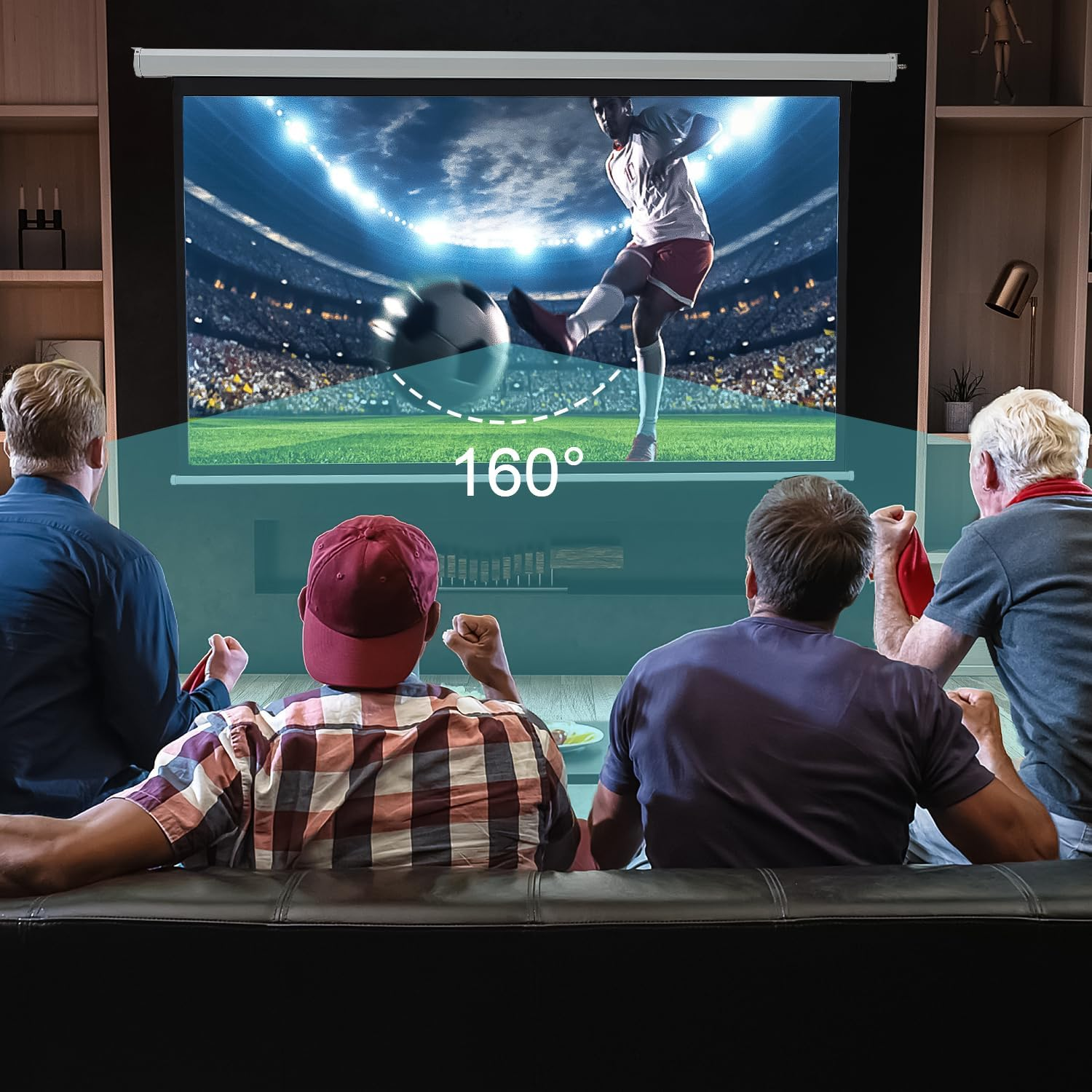 120 Inch Projector Screen Motorized,4:3 HD Retractable Electric Projector Screen