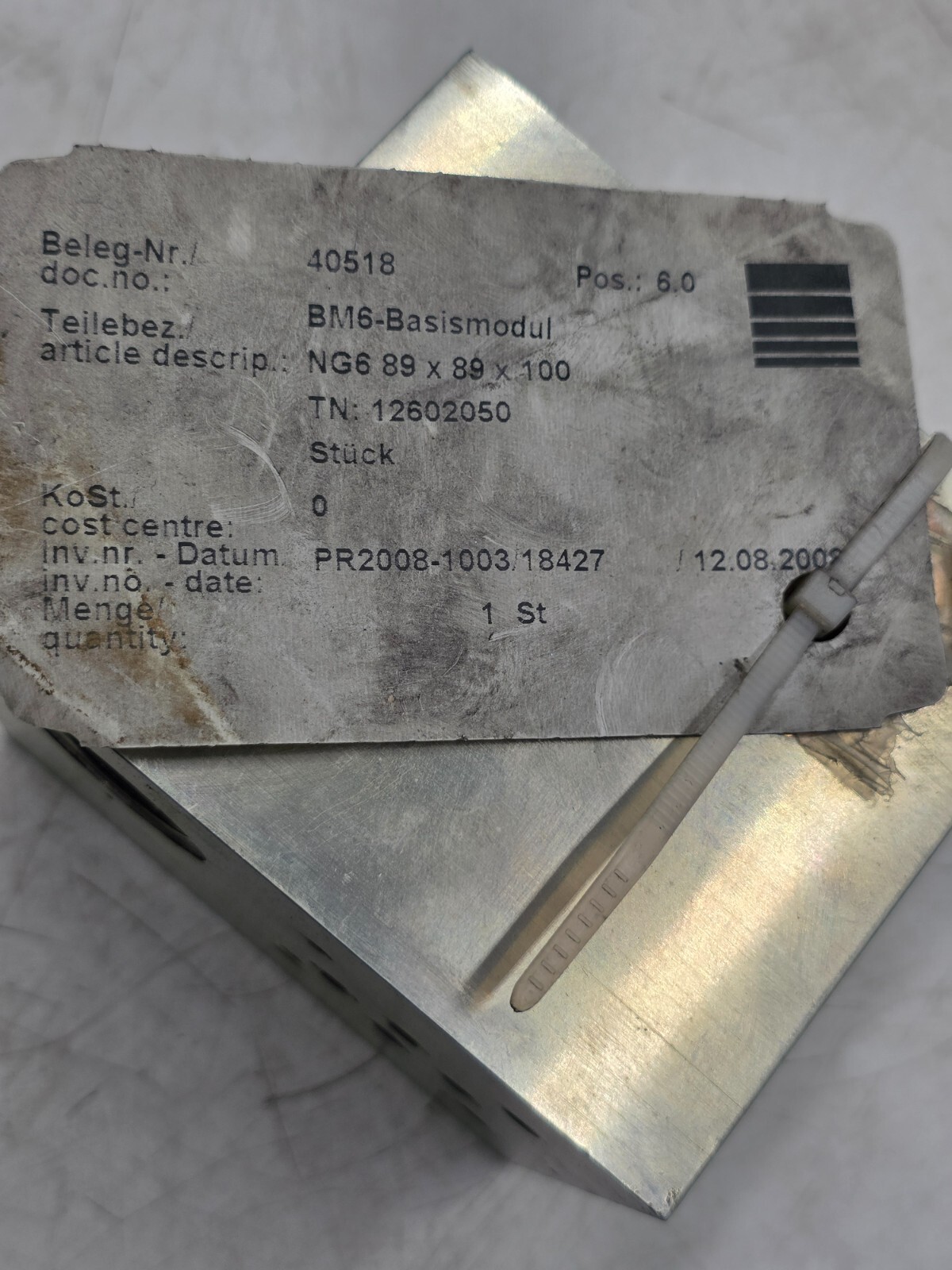 40518 BM6-Basismodul Hydraulic Manifold NG6 89 x 89 x 100