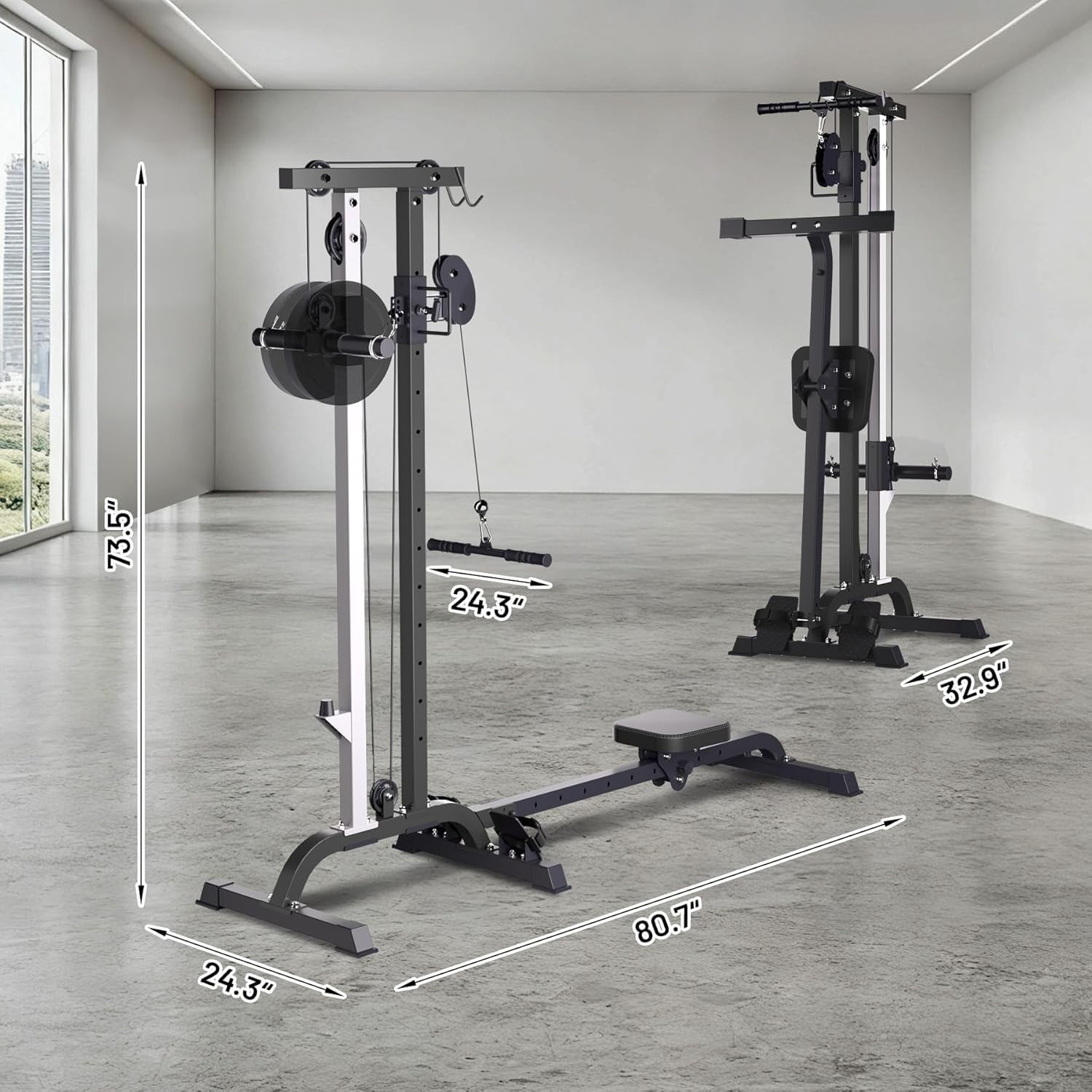 2in1 Rowing & Cable Machine LAT Pull Down Rowing Machine Training for Home Gym