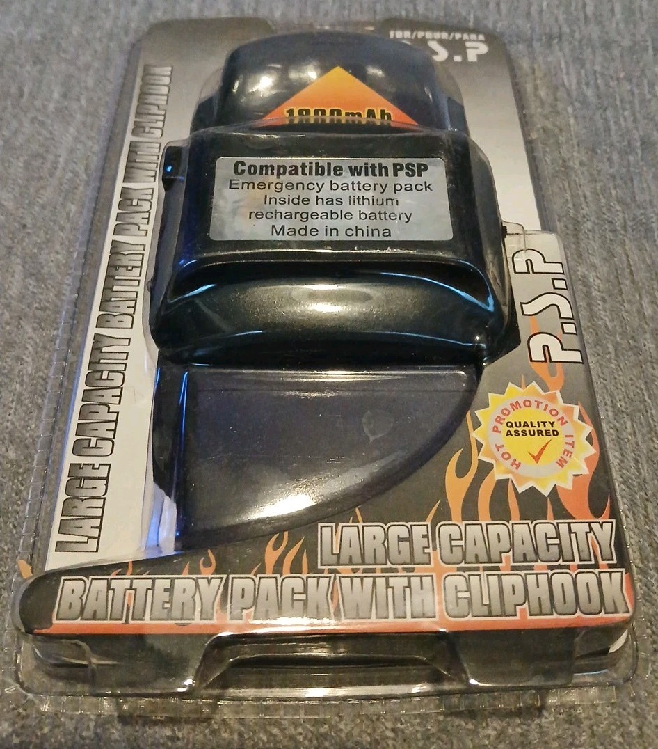 PSP Large Capacity Battery Pack 1800mah 3.7 Volt NEW Playstation Portable Nos