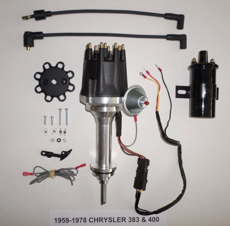 small cap BIG BLOCK CHRYSLER 383 400 PRO SERIES HEI Distributor + BLACK 45K Coil