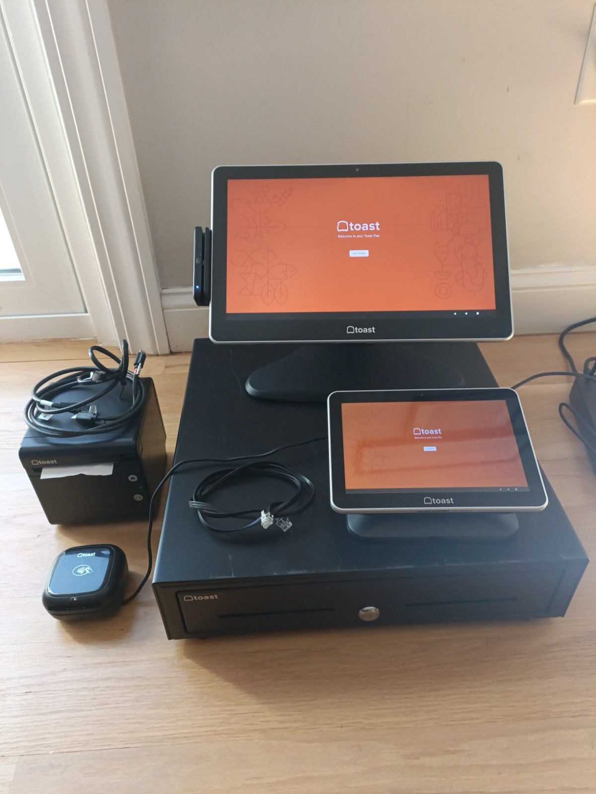Complete Toast System - Toast Flex POS Screen Dual Display, Printer, Tap, Drawer