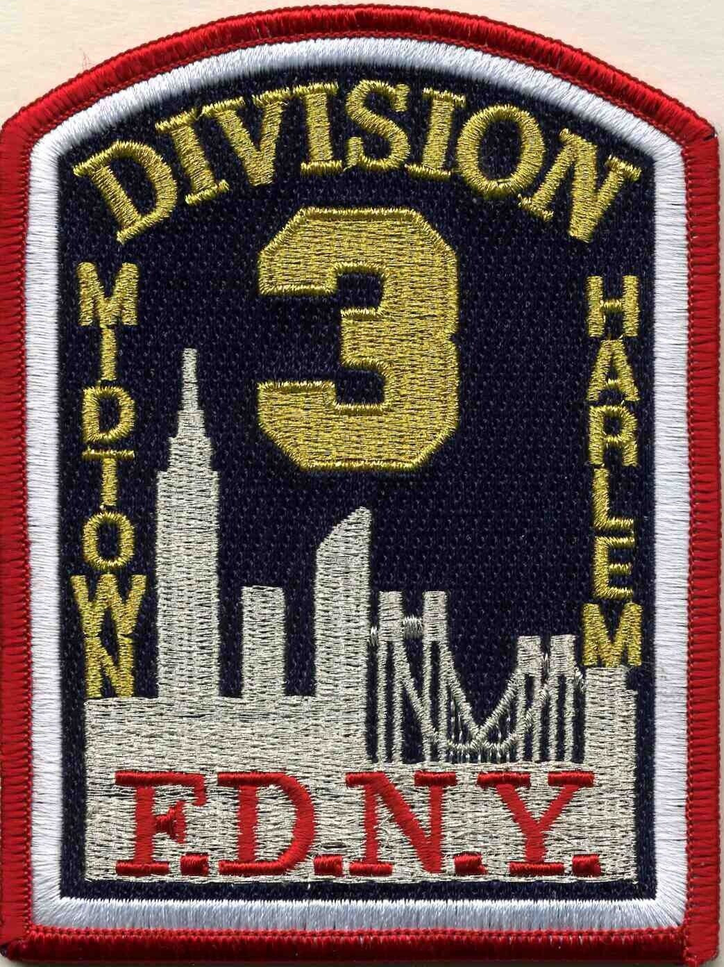 New York City Division - 3 "Midtown - Harlem" (3.25" x 4.5" size) fire patch