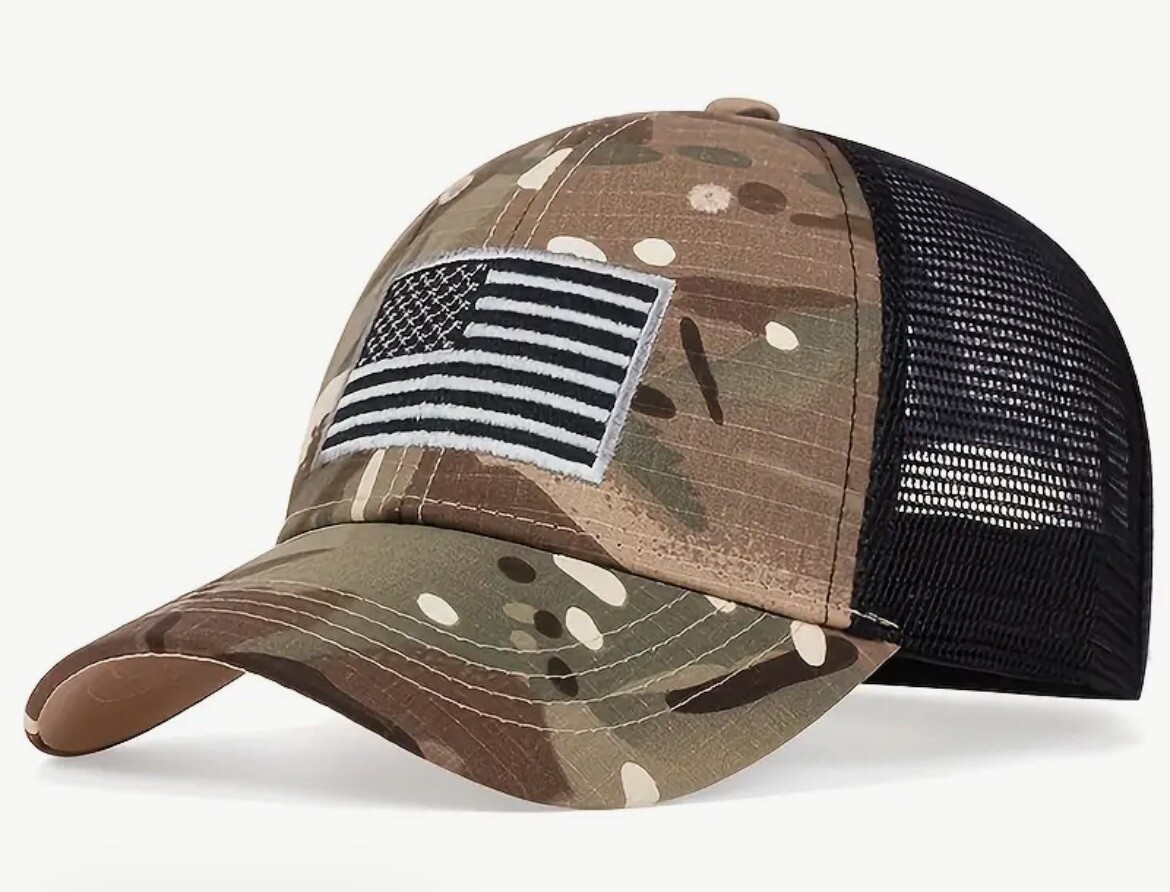 America Flag  Outdoor Tactical/Hunting Camouflage Hat Baseball Style New