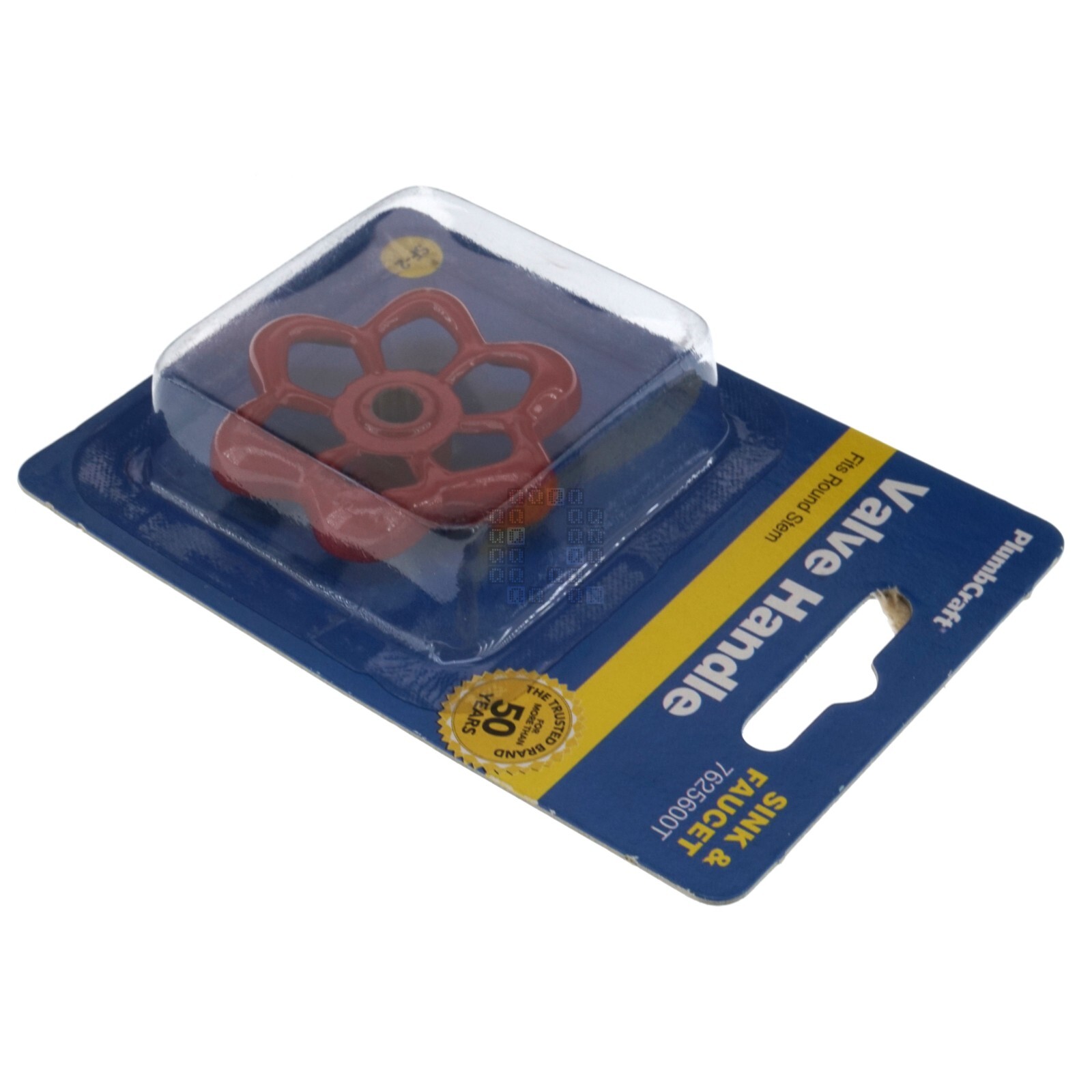 PlumbCraft 7625600T Round Stem Valve Handle, Red