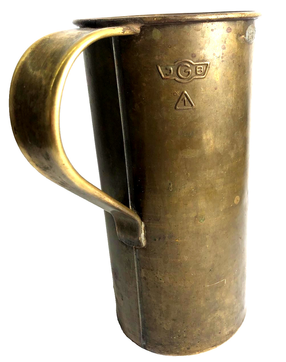 Vintage 1968 DDR East German Brass 1L Oil Measuring Jug JGB Industrial Steampunk