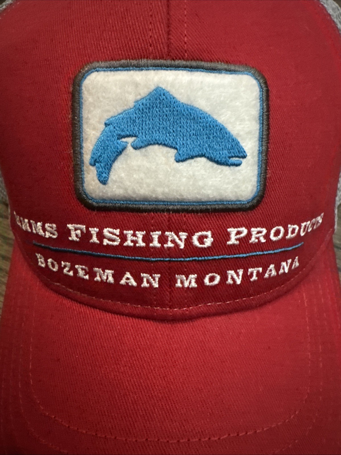 Simms Fishing Trout Trucker Cap Red -Black Underbrim - RARE Holiday Classic!