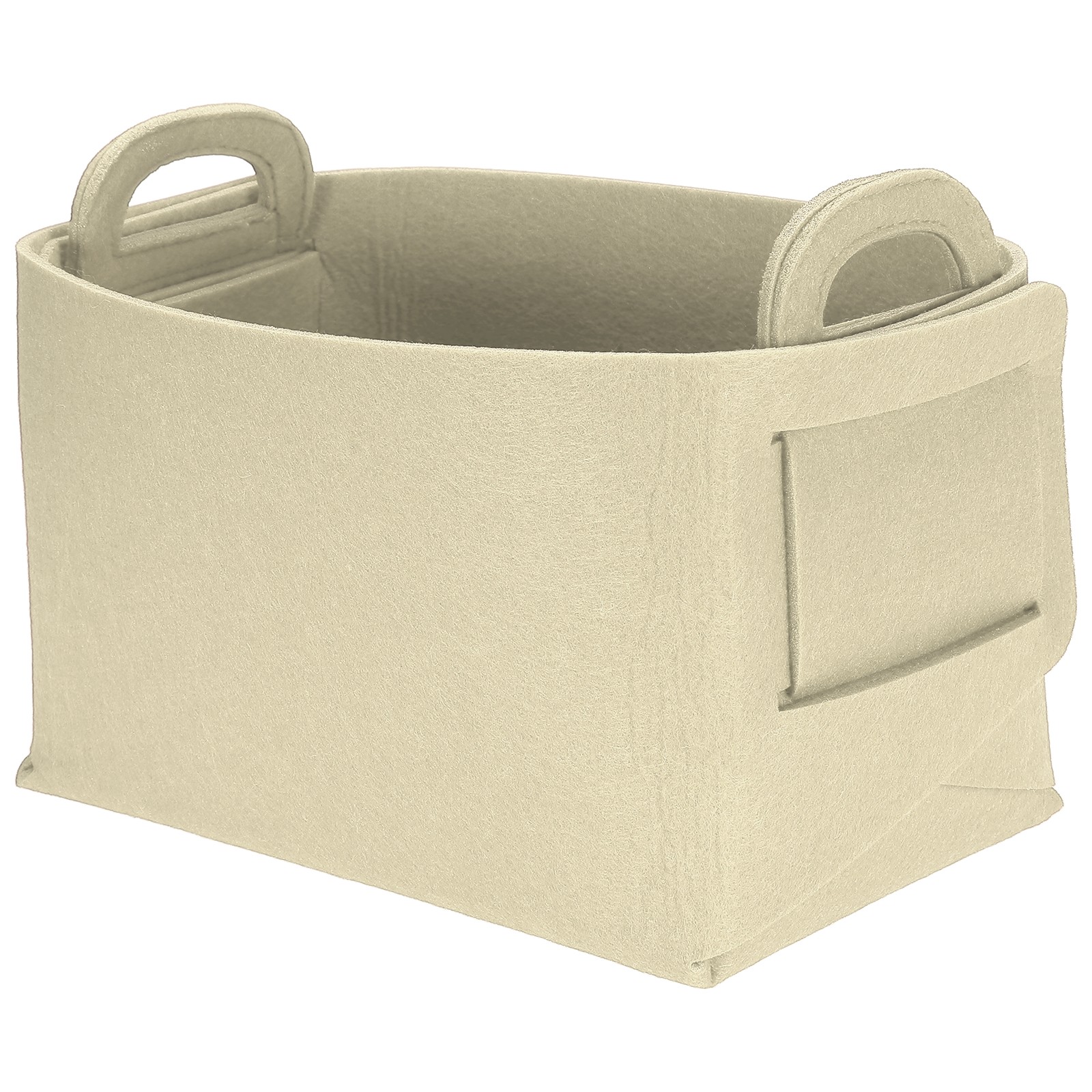 Felt Storage Bin 7.9x5.1x4.9" Felt Storage Box with Handles Khaki