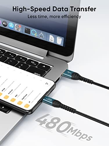 2pcs 6.6Ft USBA to USBC Fast Charging Braided Type C Data Cord for...