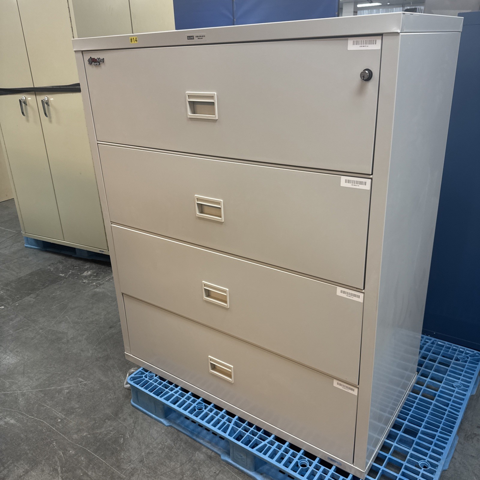 FIREKING TURTLE 4 DRAWER FIRE RESISTANT CABINET, GREAT CONDITION!! W/KEY