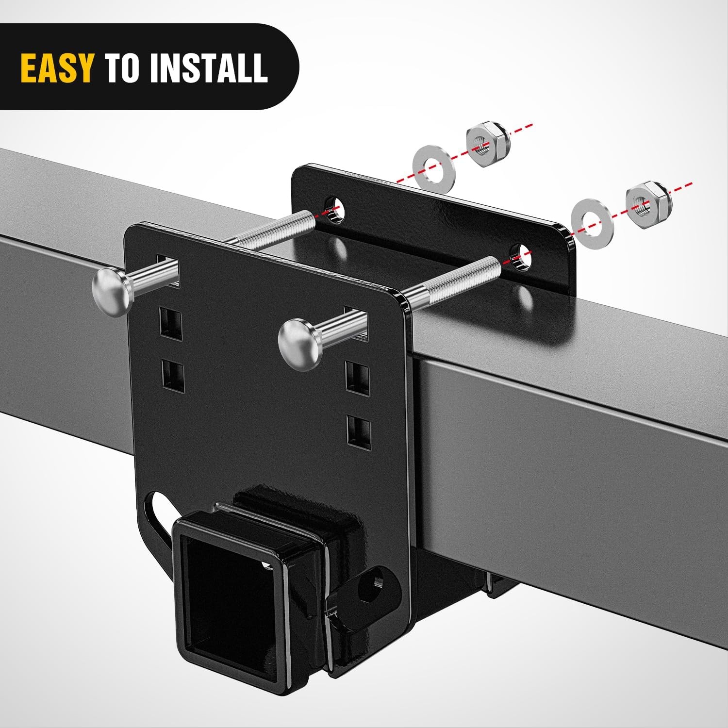RV Bumper Hitch Receiver Height Adjustable Trailer Hitch Adapter 2" Receiver