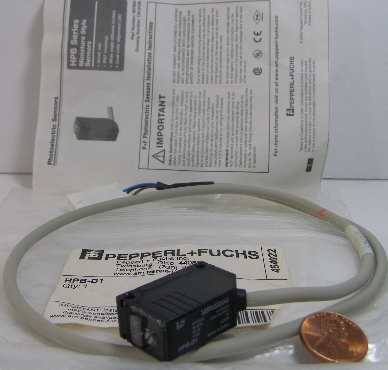 Pepperl & Fuchs HPB-D1 Miniature Style Sensor 10-30VDC  1ct.  Yamatake