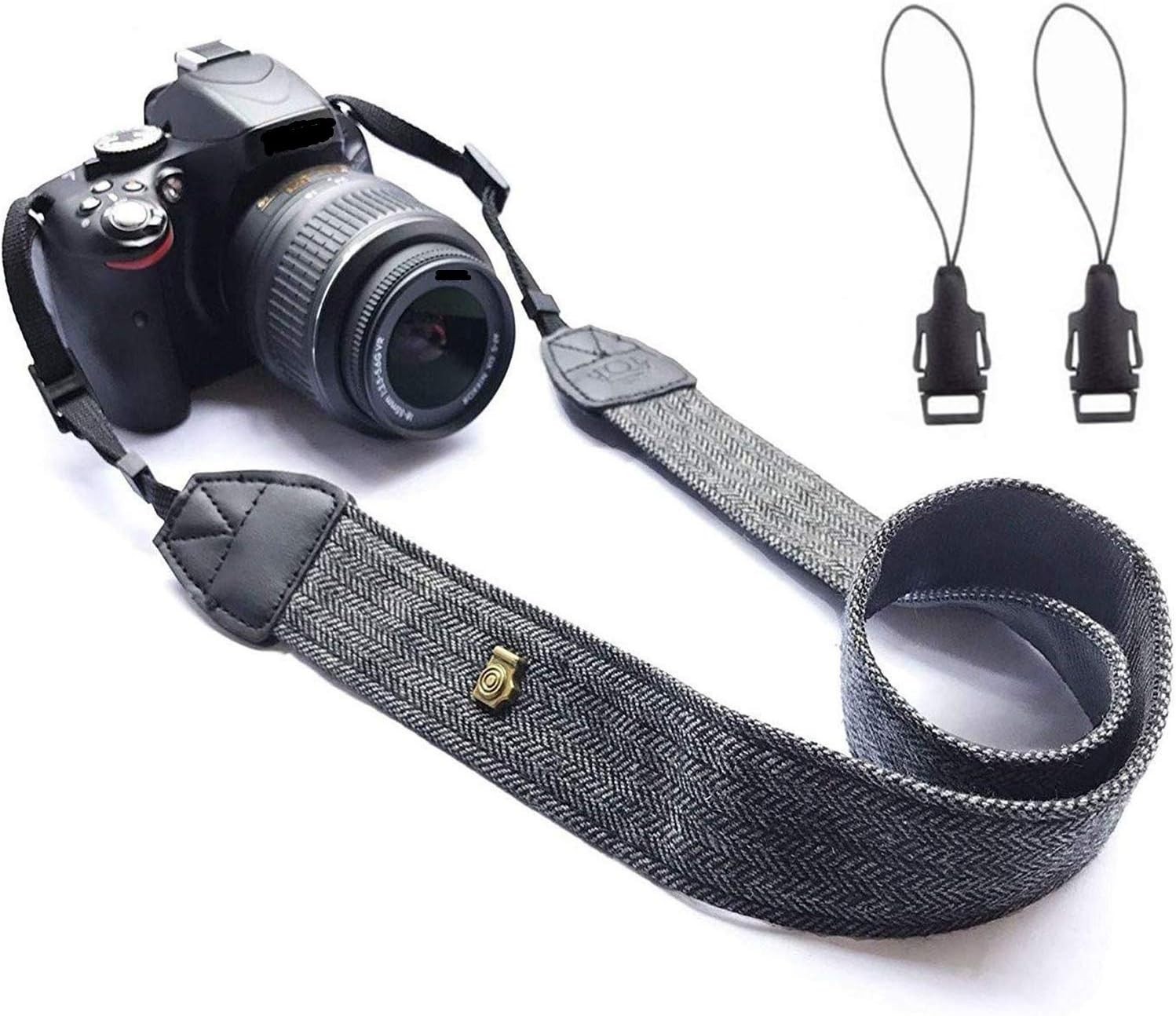 Stylish Black Adjustable Camera Strap with Quick Release Buckles - All DSLR/SLR
