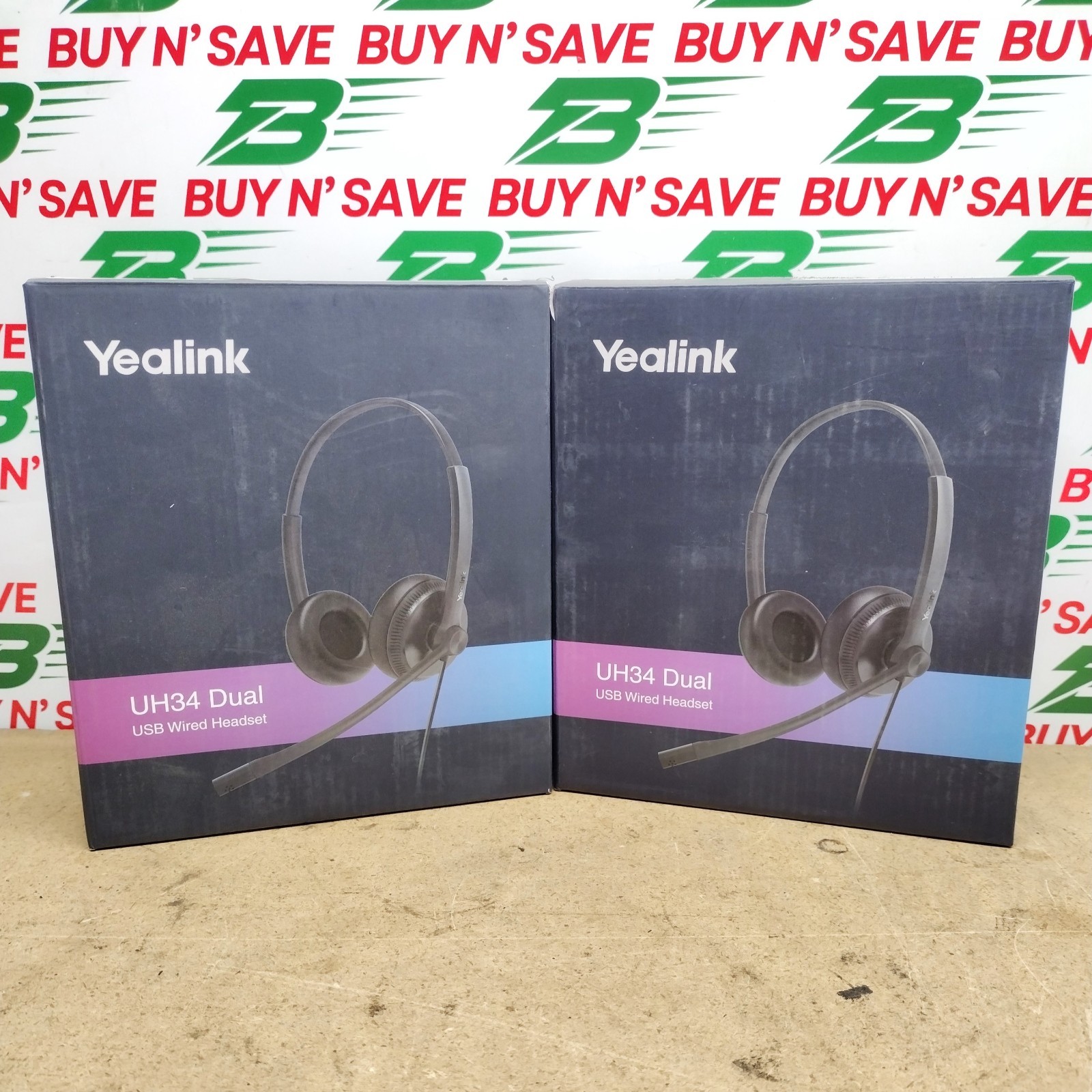 Lot of 2- Yealink UH34 Dual UC Teams USB Wired Headsets 1308044 - Open Box