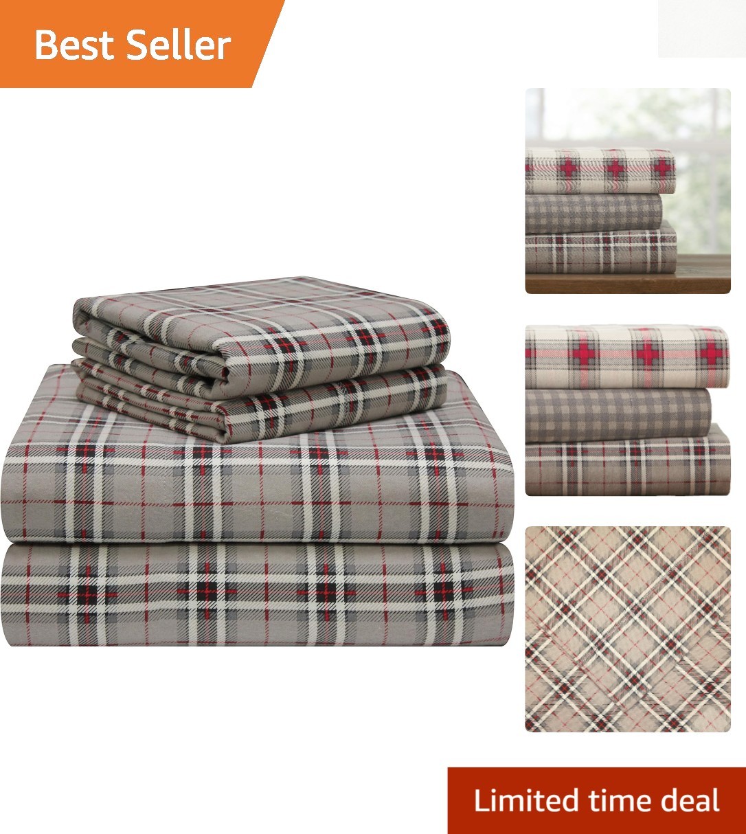 Elegant Floral 180 GSM Cotton Flannel Sheet Set for Twin Beds - Derby Design