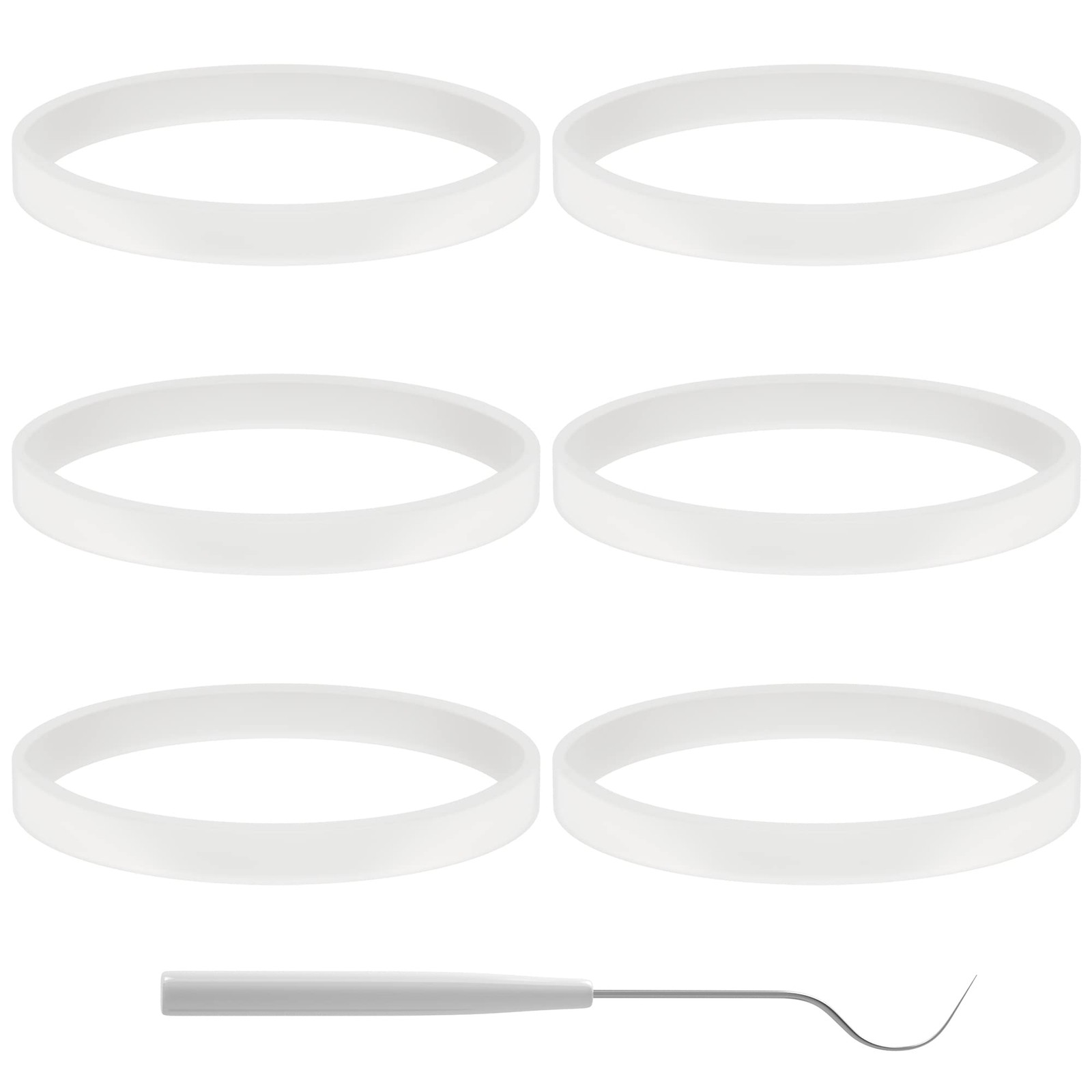 6 PCS Rubber Gaskets 10cm Sealing White O-Ring 10cm/ 3.9in,