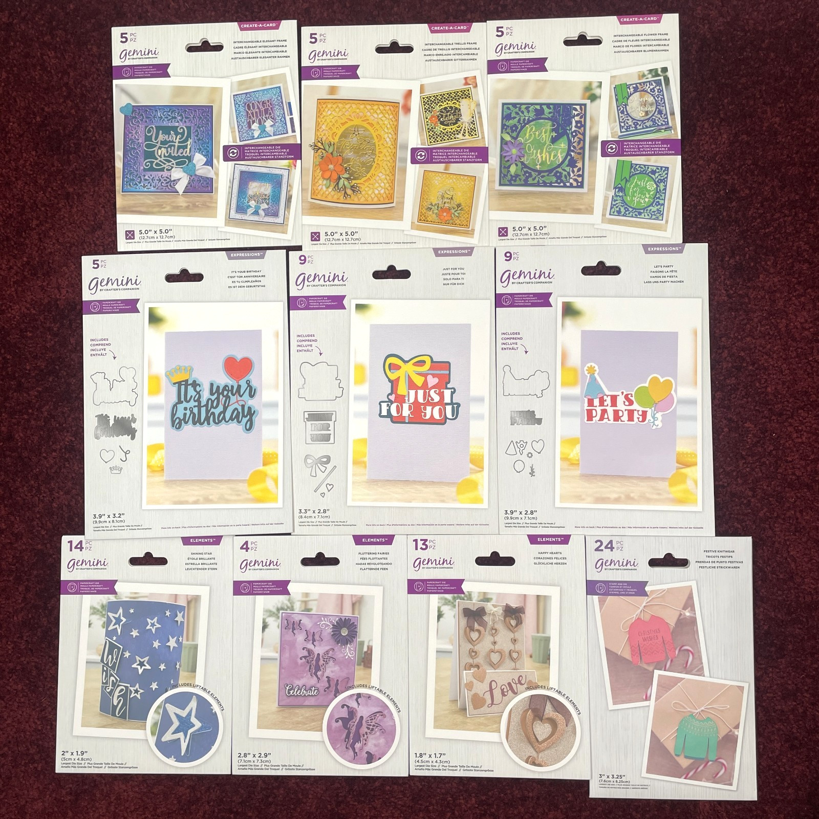 Lot 10 Crafters Companion Gemini Papercraft Dies Stamps Create A Card Party