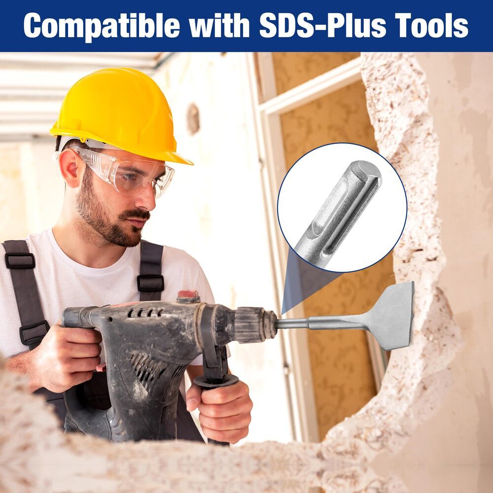 WORKPRO 3-inch SDS Plus Chisel Cranked Angled Bent Tile Removal Chisel for Tiles