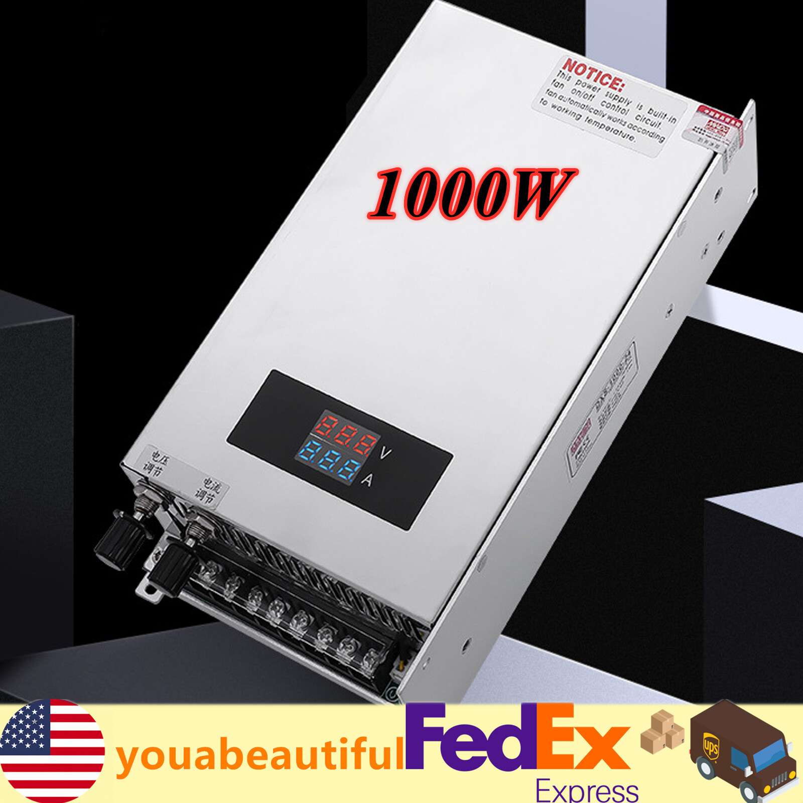 Adjustable Switching Power Supply AC DC 1000W 48V 20A Voltage and Current