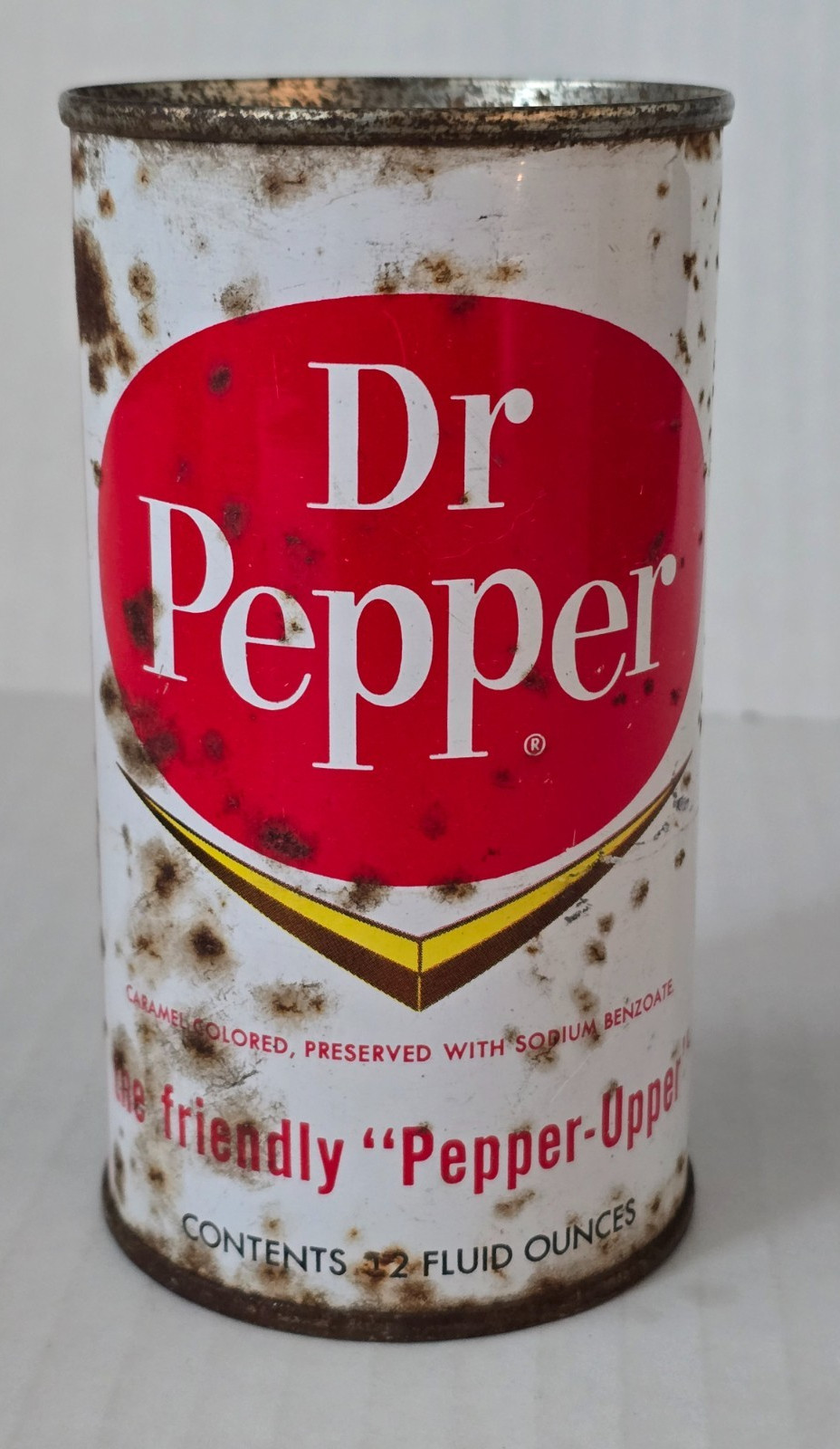 Vintage 1965 Dr Pepper Chevron Soda Can Pull Tab
