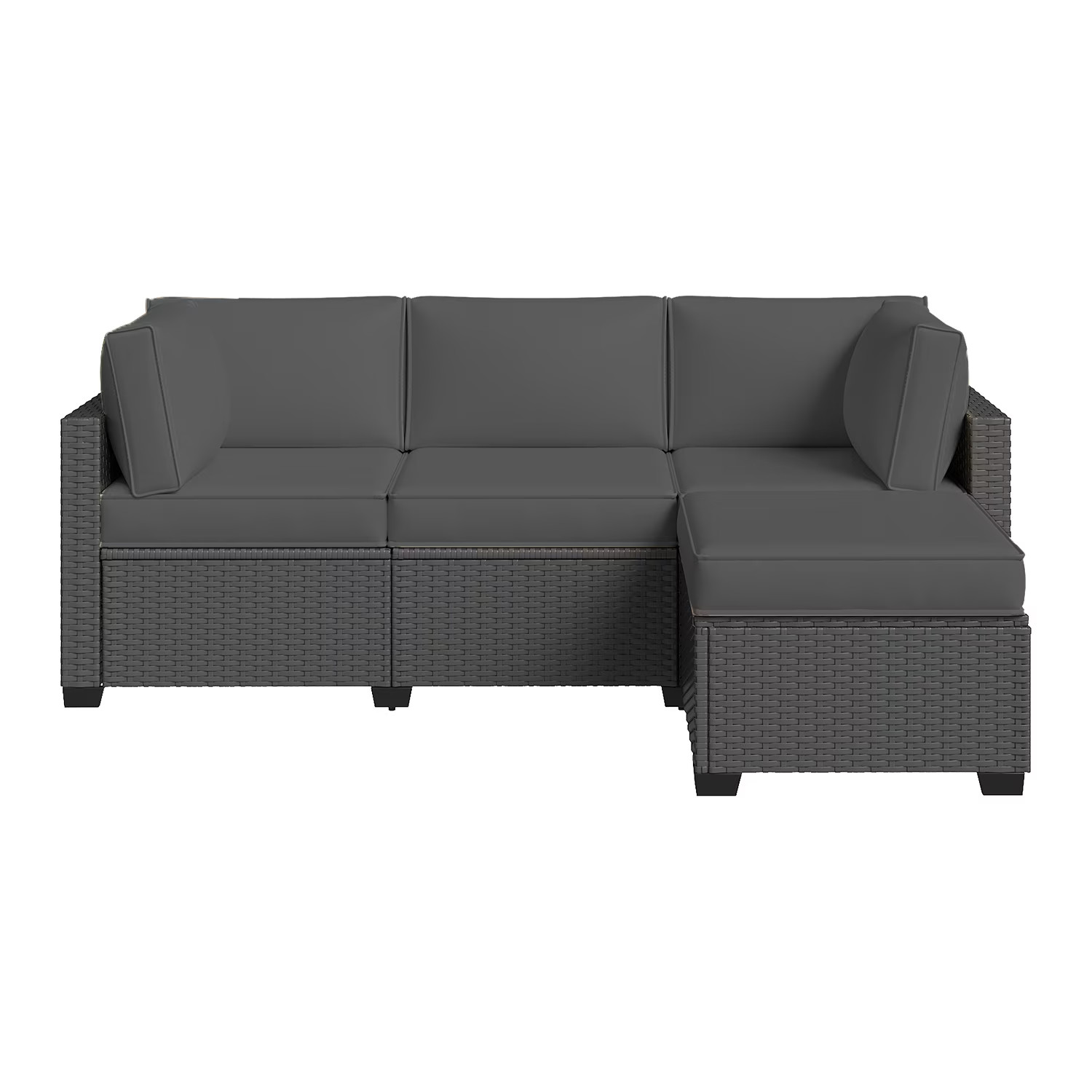 4-Person Dark Gray Outdoor Sectional Sofa Cushions, Waterproof Polyester