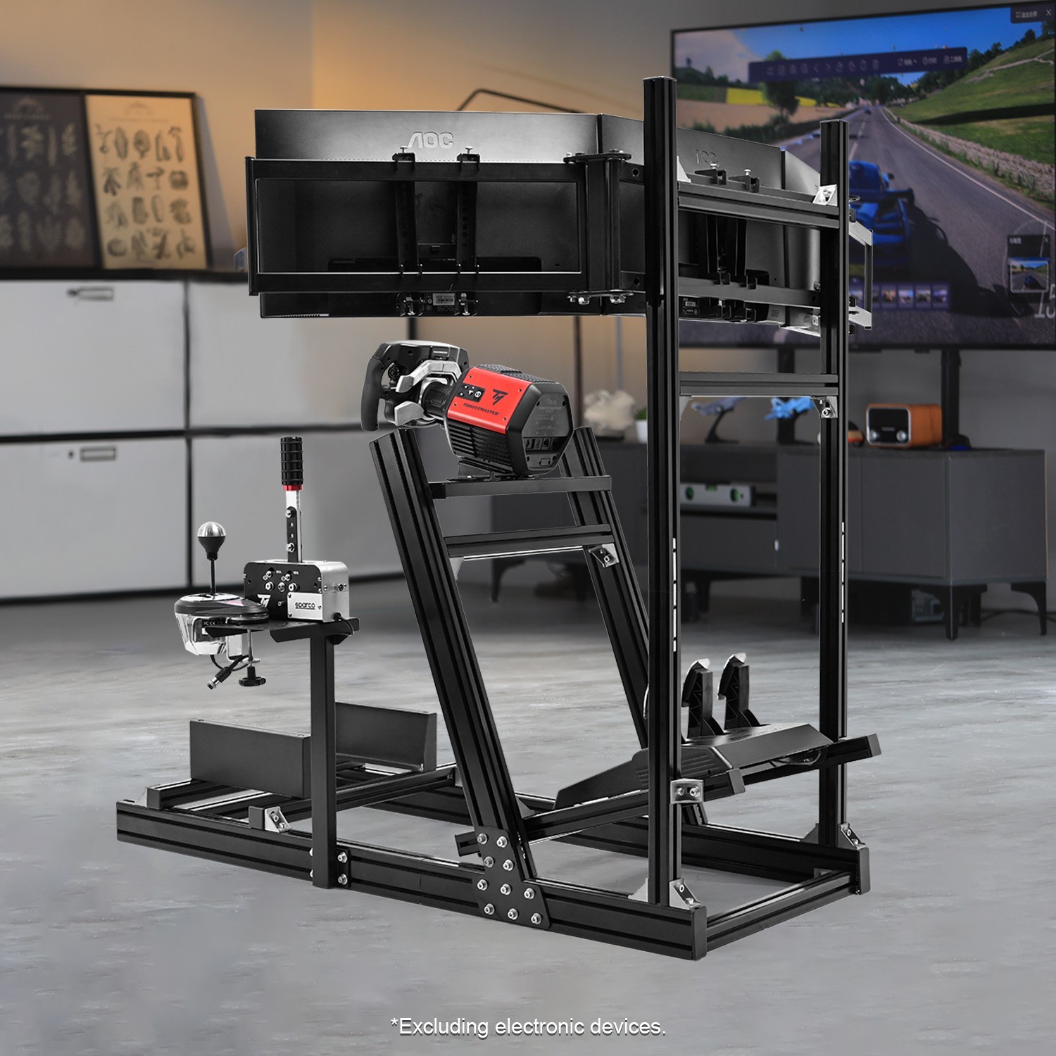 Marada 4080 Aluminum Sim Racing Cockpit Stand With Monitor Stand Fit LogitechG29