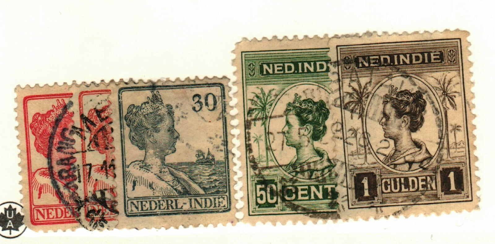 Netherlands Indies #117, 119, 127, 131, 134 used