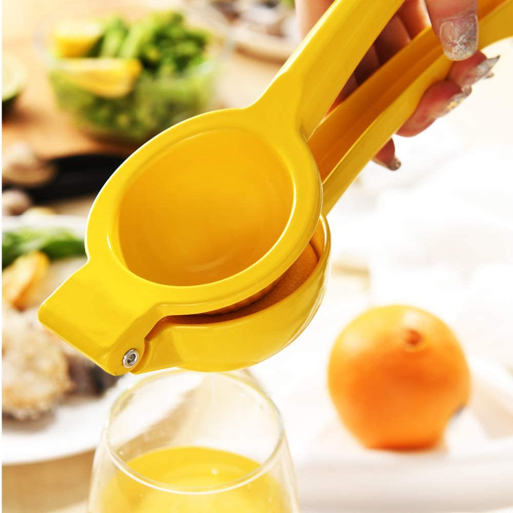 Professional Metal Citrus Juicer - Yellow Lemon & Lime Squeezer Tool