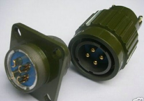 1pc Military Radio  Gold 4-Pin Twist Male Female Connector  Y2M4ZJ  +  Y2M4TK
