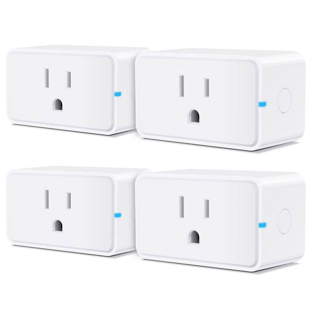 15 Amp 120 Volt Wifi Bluetooth Grounding Smart Plug Connector White 4 Pack ETL F