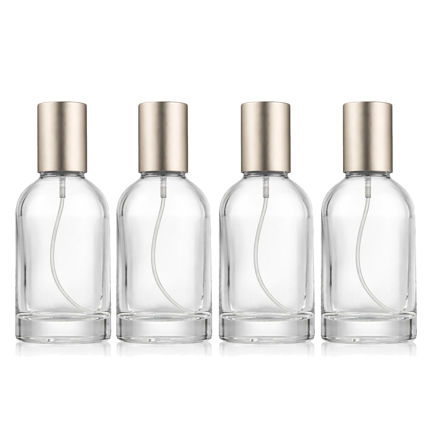 50ml/1.7oz Clear Glass Spray Bottles 4 Pack, Refillable Fine Mist Perfume Bot...