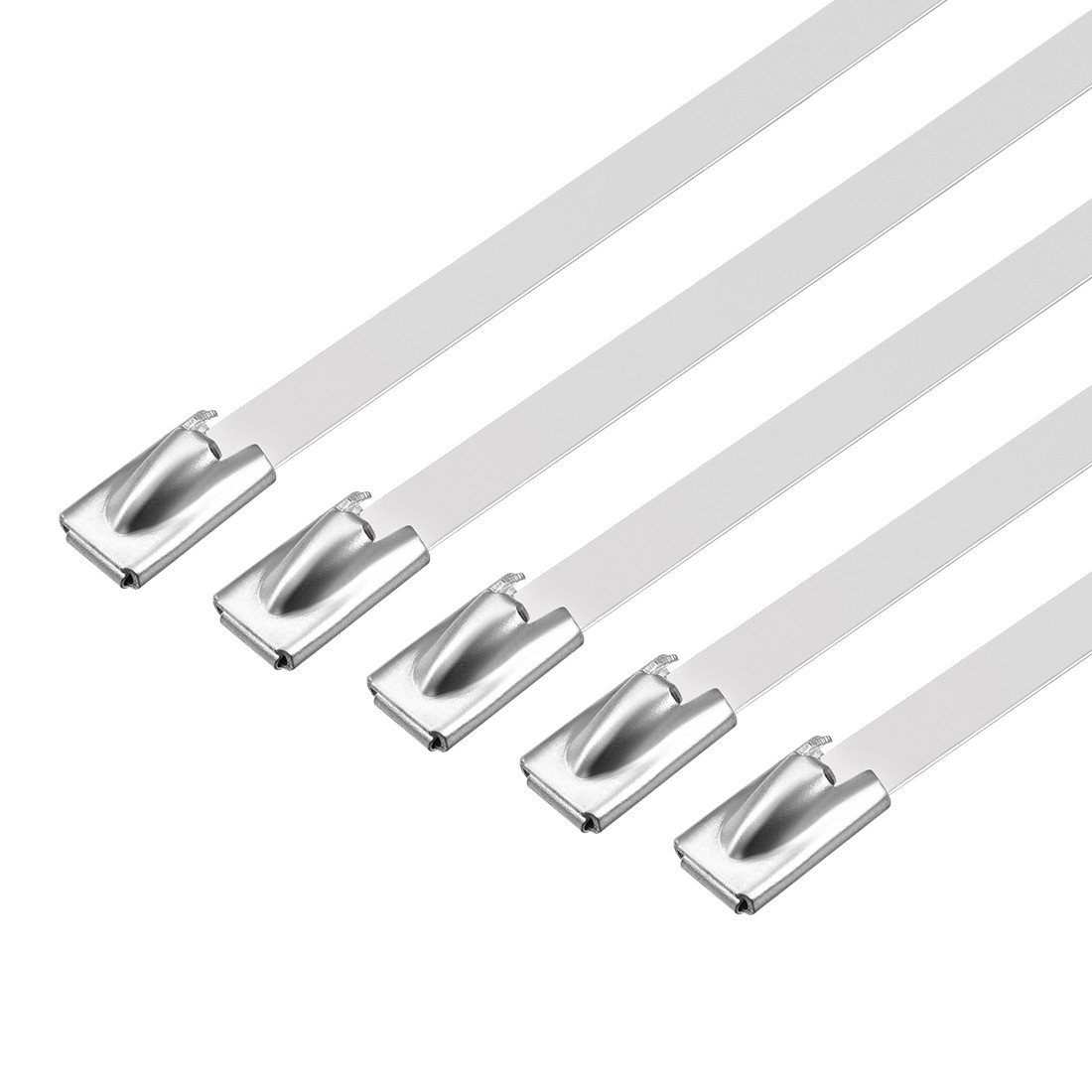 43 Inch Stainless Steel Cable Zip Ties 0.18 Inch Width Metal Exhaust Wrap 5pcs
