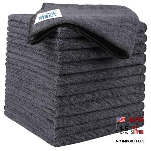 Microfiber Cleaning Cloth Pack.5 x.5 inch Microfiber 12.5 x 12.5 Inch 12 Grey