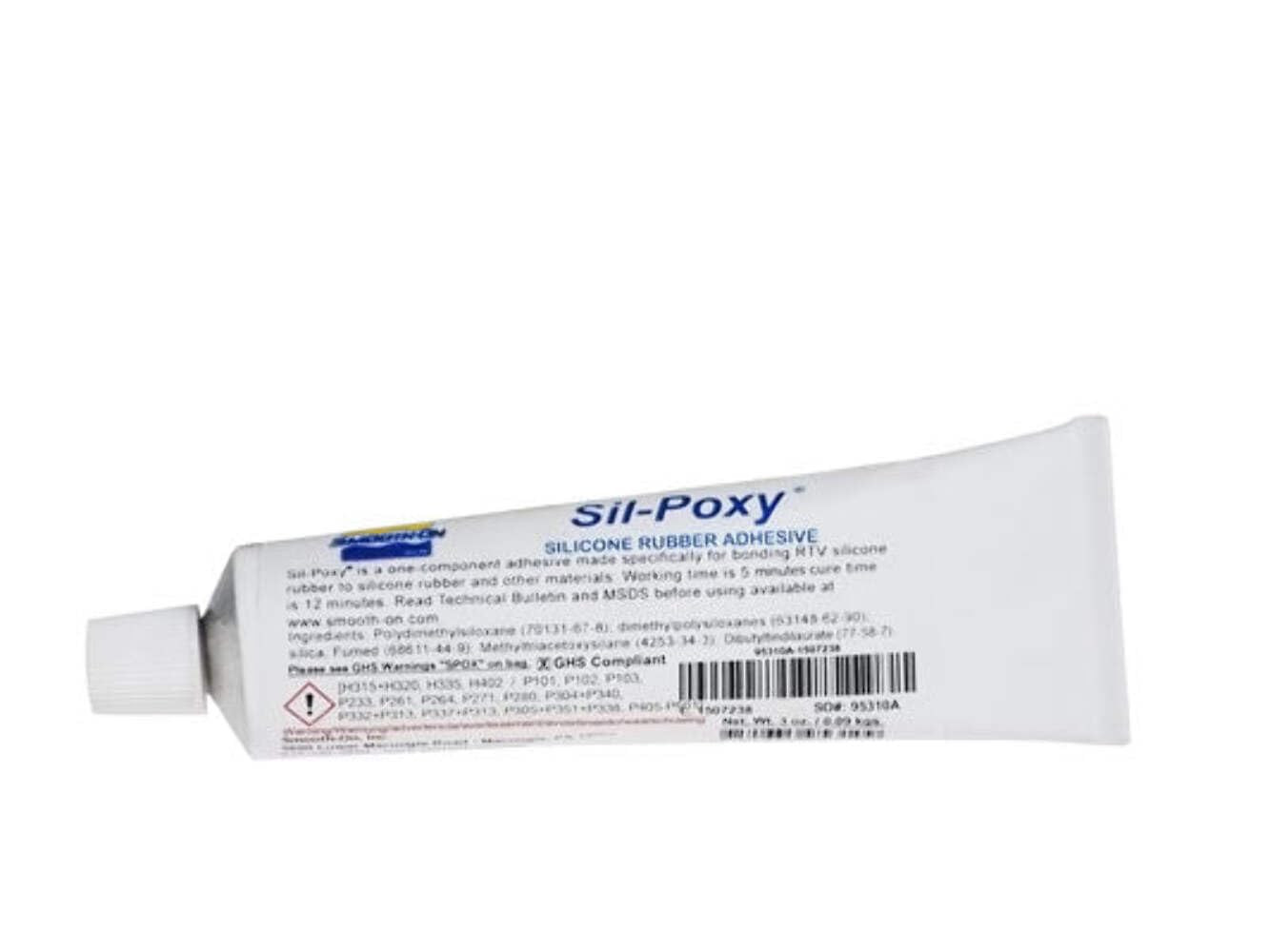 Silicone Adhesive Sil Poxy 0.5Oz Tube Bonds Rubber Fabric Plastic Repair