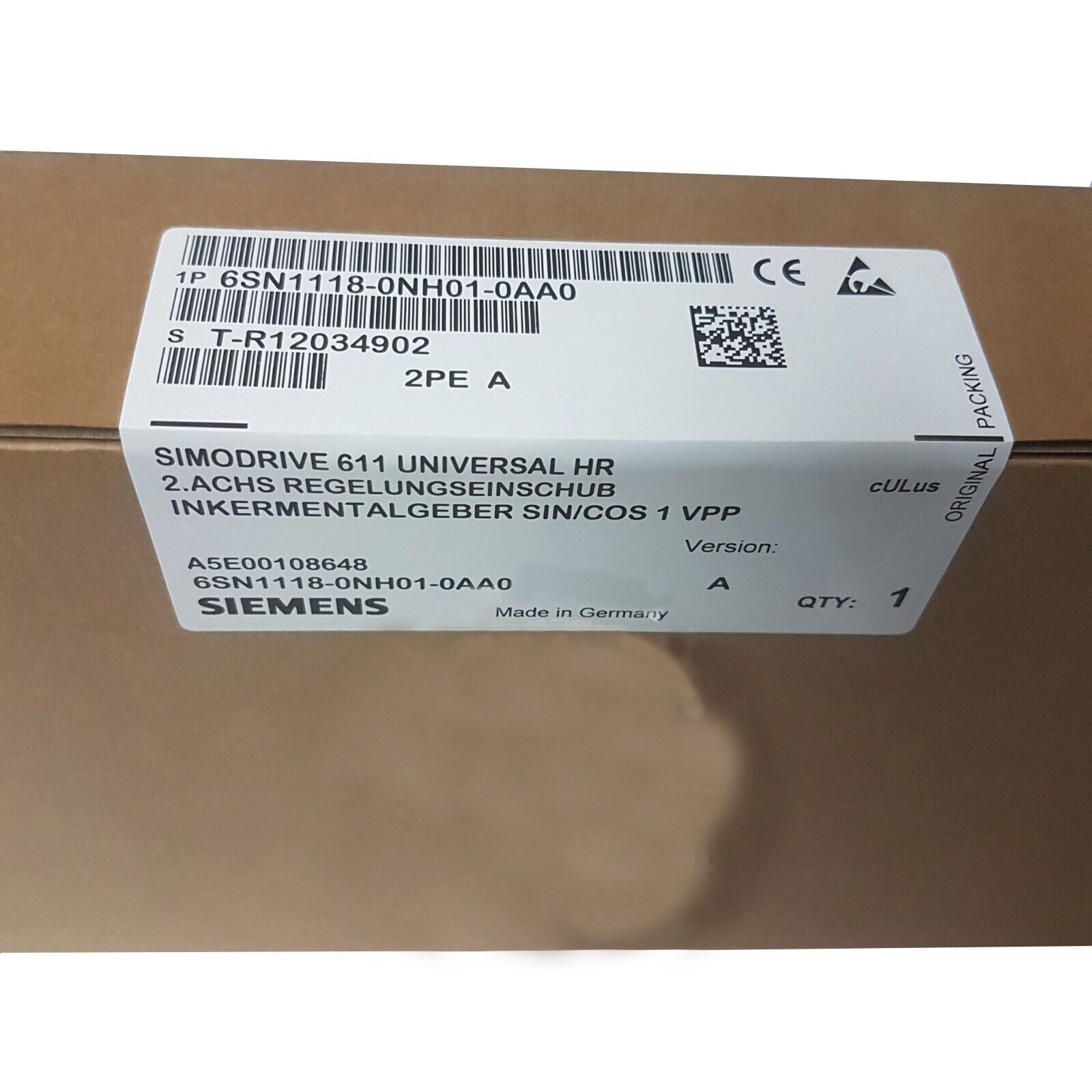 1 Siemens 6SN1 118-0NH01-0AA0 6SN1118-0NH01-0AA0 CONTROL UNIT New Expedited Ship