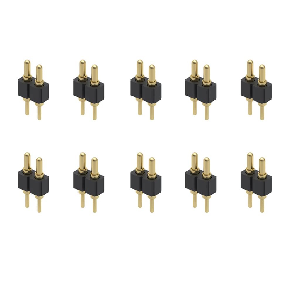 10 PCS Gold Plated Spring Loaded Pogo Pin 7.5mm Male Connector PCB 2 Pin