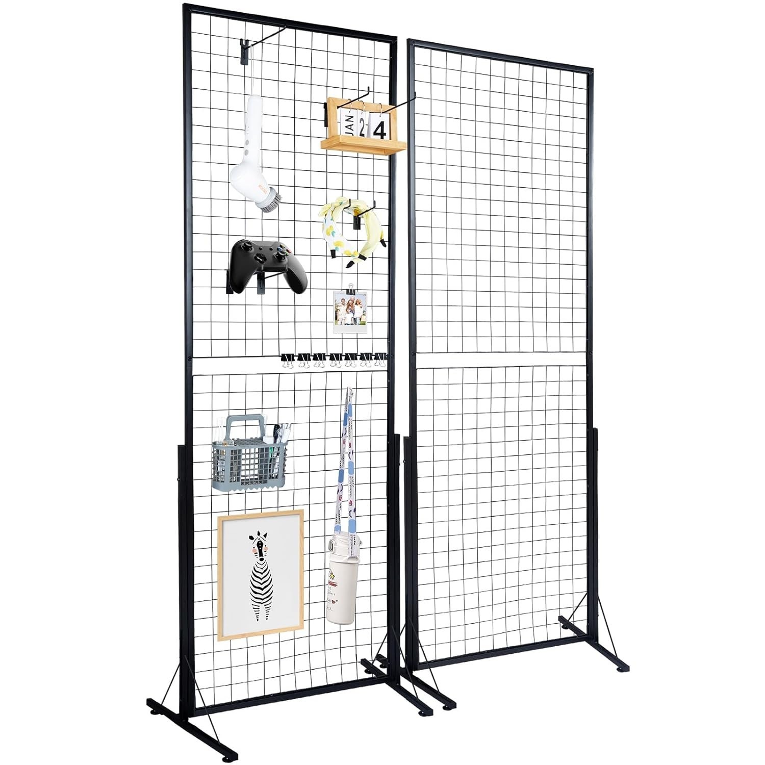 Durable 2-Packs Wire Grid Wall Panels with Hooks – Versatile Display Solution