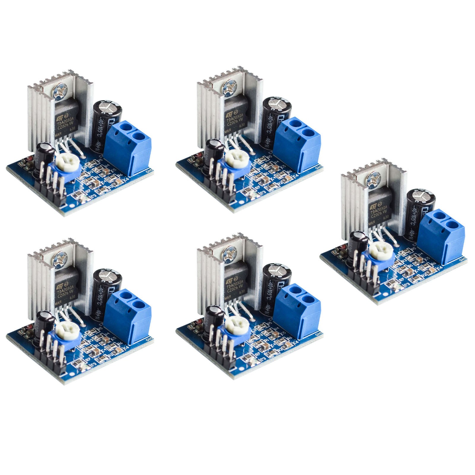 5Pcs 18W Mono Power Amplifier Board Module 6-12V with Volume Control Feature
