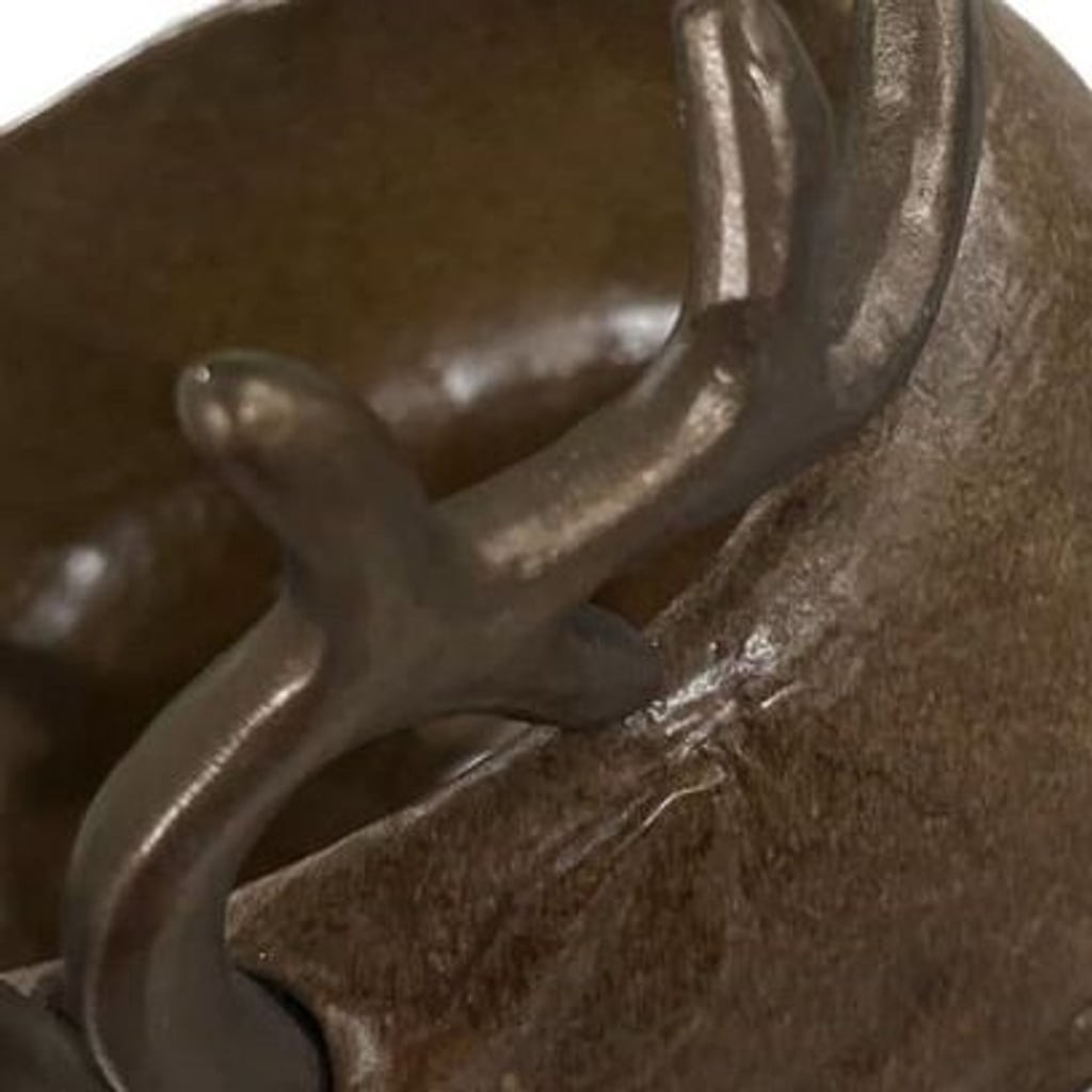 Vintage Iron Deer Head Bowl or Planter
