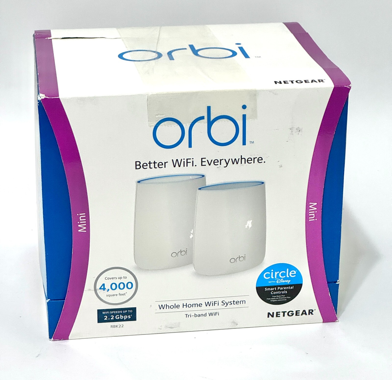 Netgear Orbi Mini RBK22 Whole Home Tri-Band Mesh Wifi System