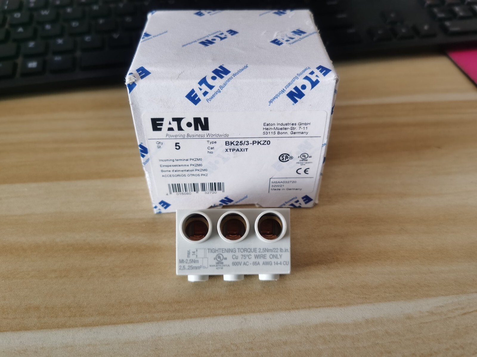 1PCS New Eaton Moeller BK25/3-PKZ0 XTPAXIT Incoming Terminal PKZM0 Brand