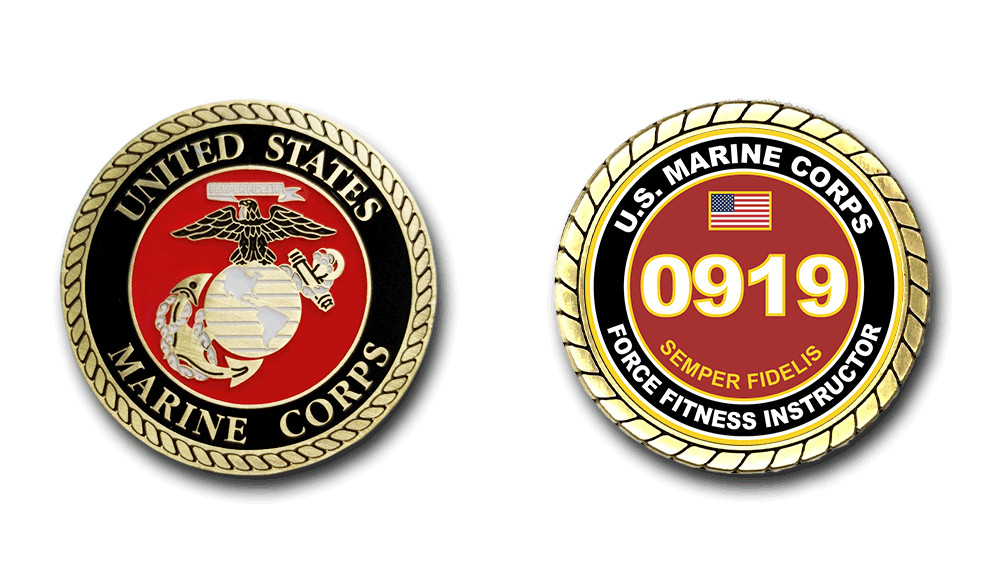 0919 Force Fitness Instructor US Marine Corps MOS Coin
