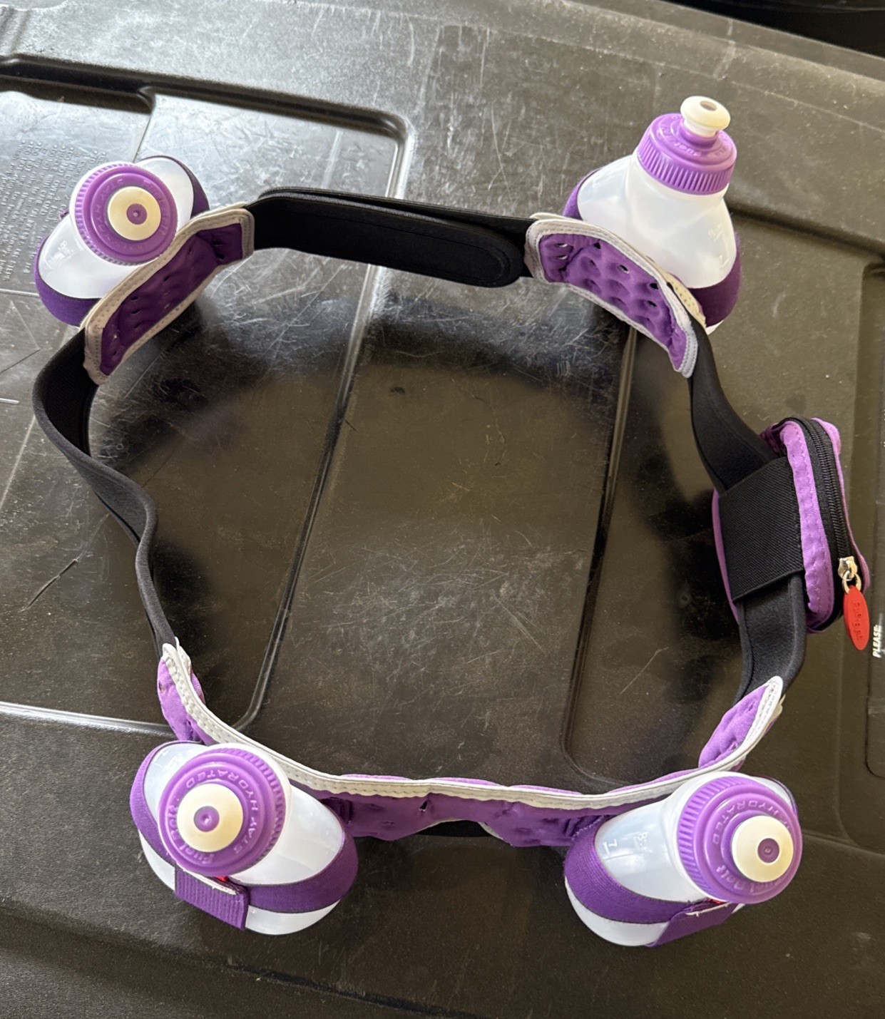 Purple  FuelBelt 4 Bottle Holder Belt XL With Bottles New Other