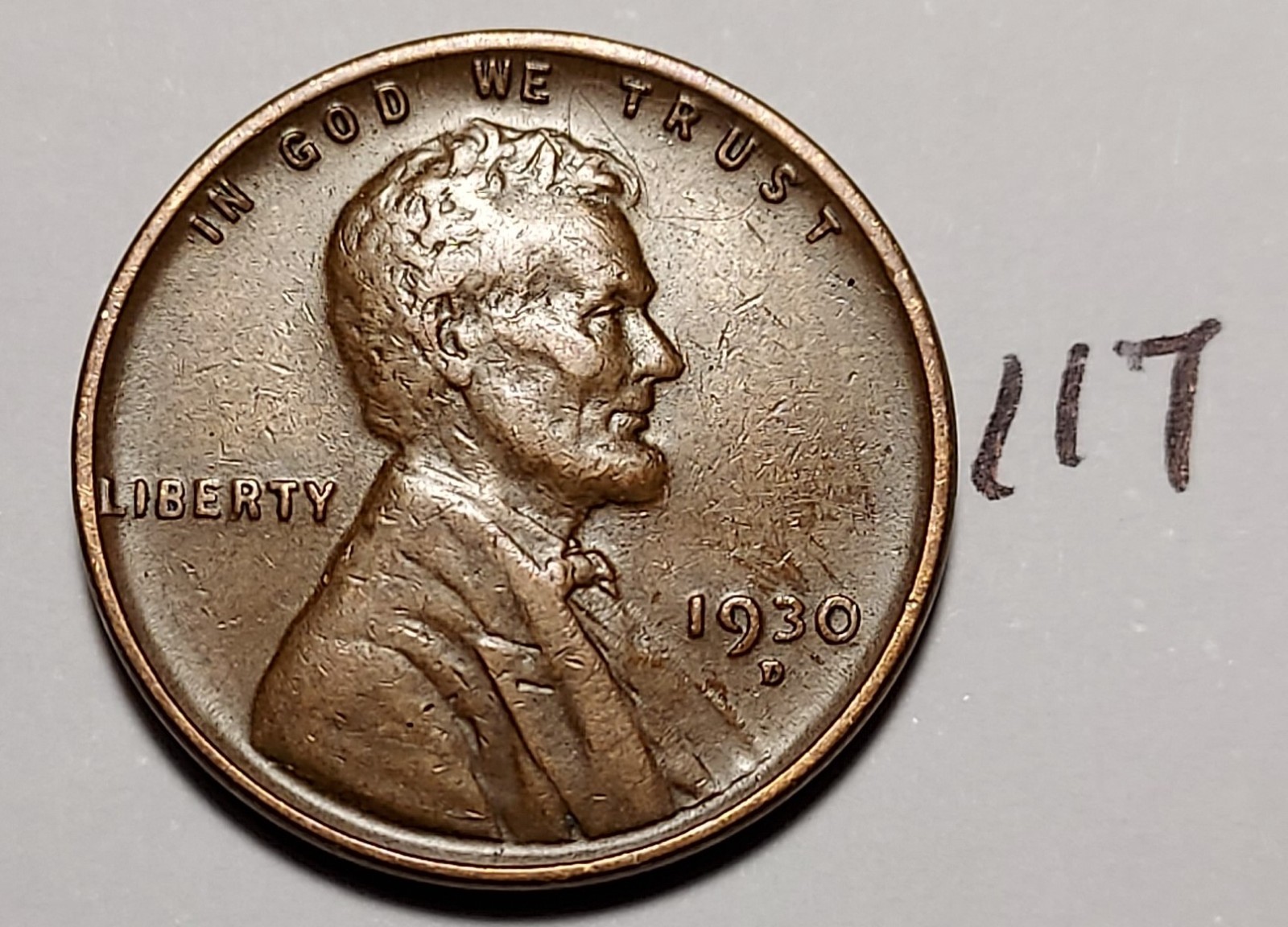 1930-D Lincoln Wheat Cent  EXTREMELY FINE  #117