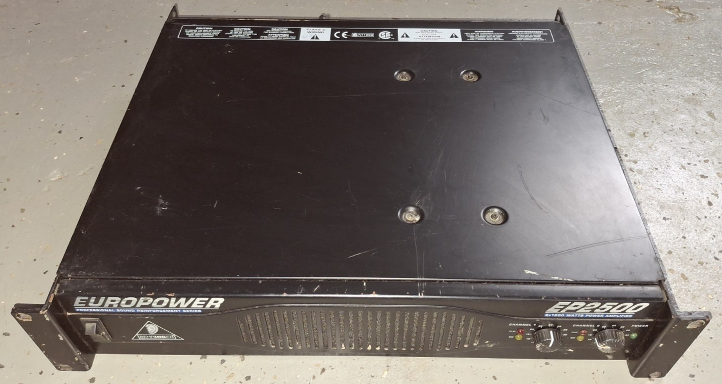 Vintage Europpwer EP2500 Power Amplifier, 2 x 1200 Watts, Tested, Powers On