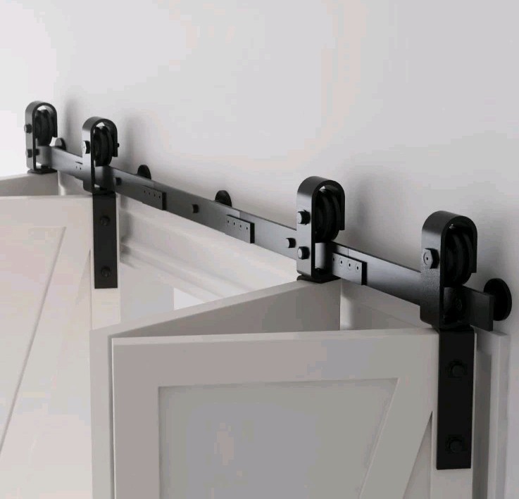 5FT Sliding Barn Door Hardware Kit,Barn Door kit for 4 Closet Door, Heavy Duty