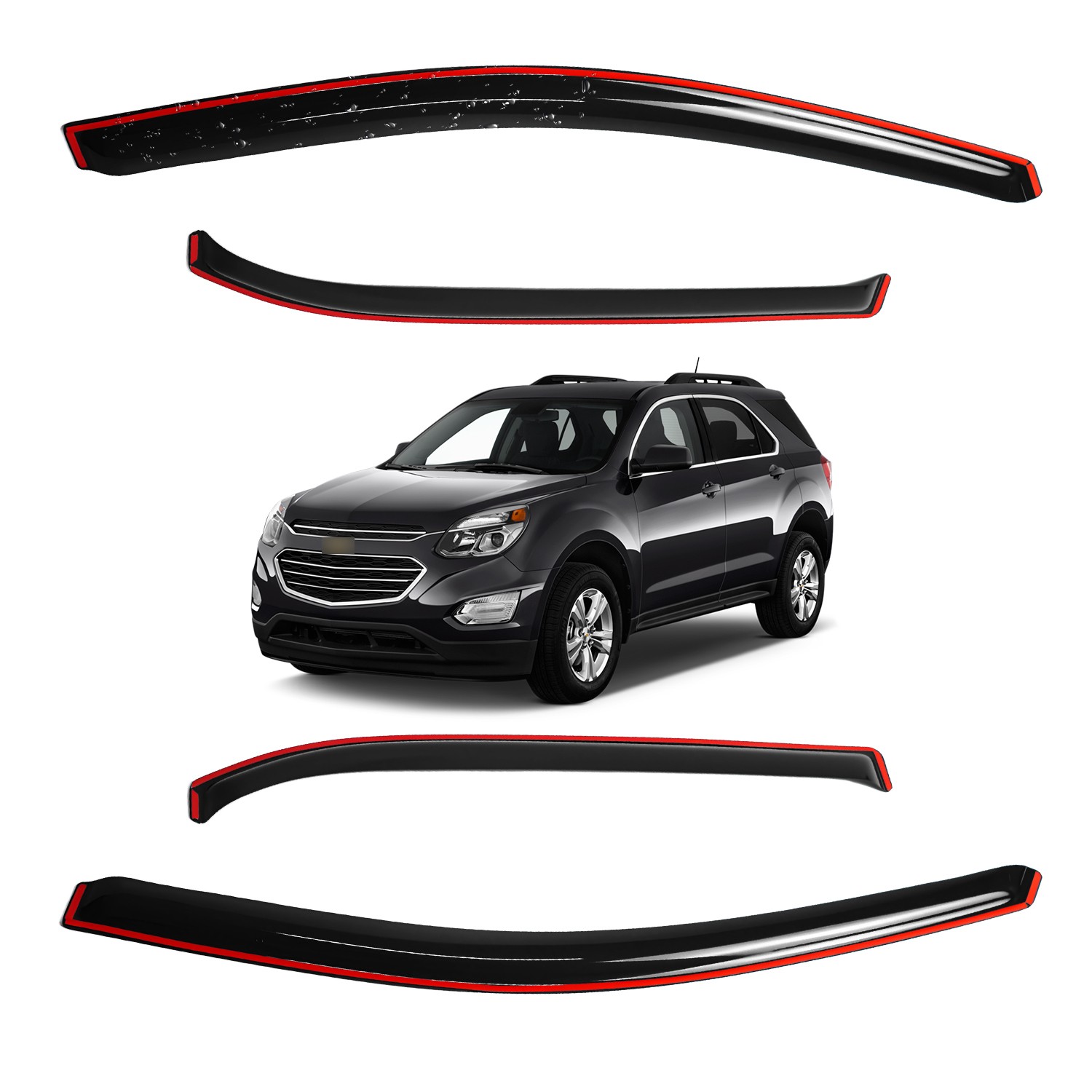 Window Visors Vent Rain Guards For 2010-2017 Chevy Equinox Sport Utility 4-Door