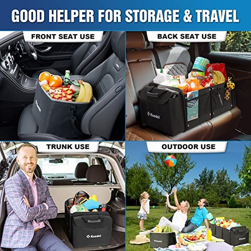 Extra Large Trunk Organizer With Cooler Bag, 3 Compartments Car Organizer,